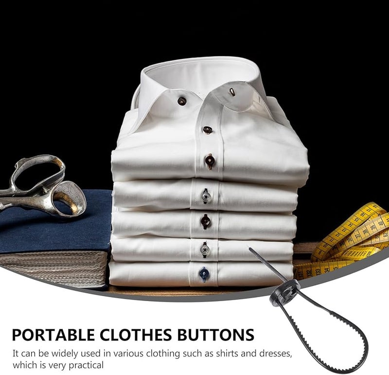 أزرار سوداء غير قابلة للخياطة 30 قطعة تثبيت بدون إبر لإصلاح الملابس وتزيين التنانير - Image 3